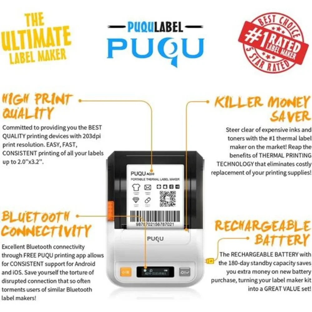 Label Maker | Portable Bluetooth Label Printer Q00 with Rechargeable Battery